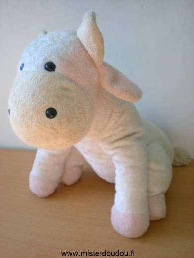 Doudou Vache Ajena Blanc rose jaune 