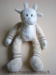 Doudou Vache Ajena Ecru beige marron 