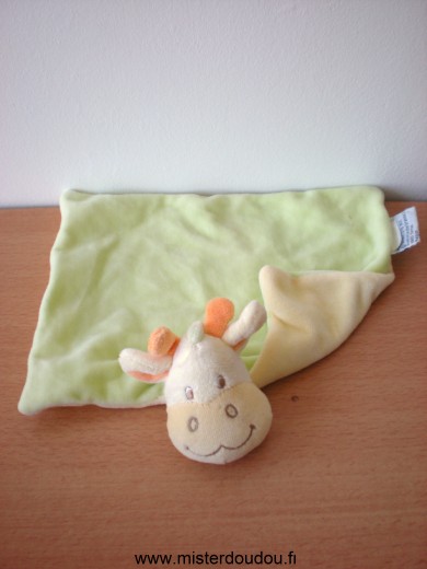 Doudou Vache Amtoys Vert dessus jaune dessous 