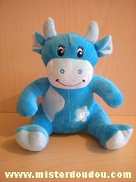 Doudou Vache Arthur et lola Bleu 