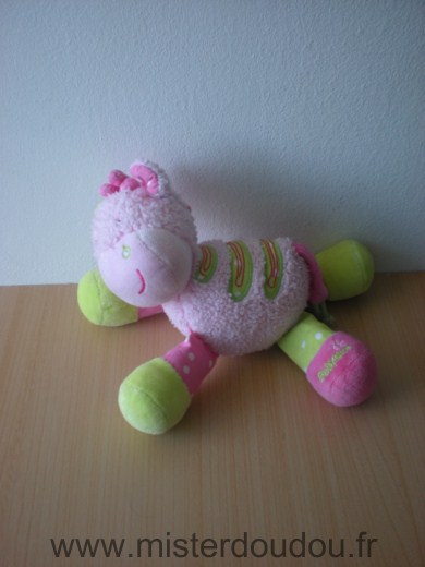 Doudou Vache Baby sun Rose vert 