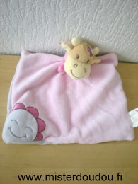 Doudou Vache Bengy Rosalie rose dessus mauve dessous 