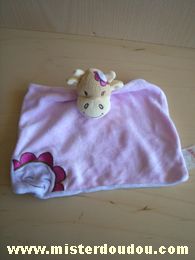 Doudou Vache Bengy Rose fleur rose Vache rosalie