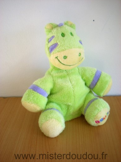 Doudou Vache Bruin Vert mauve bruin 