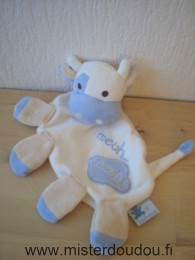 Doudou Vache Cmp Blanc bleu beige meuh Pattes font bruit de papier