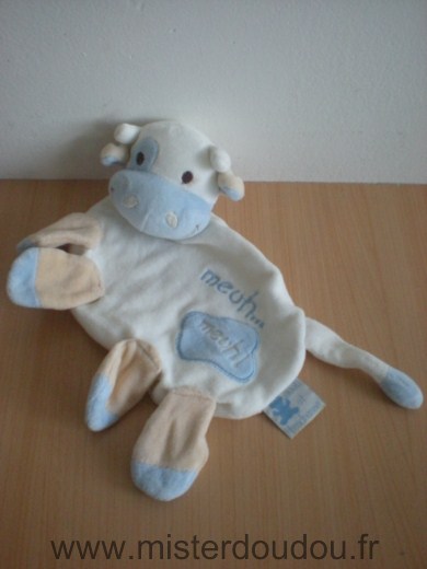 Doudou Vache Cmp Blanc bleu beige meuh meuh ( eveil et tendresse) 