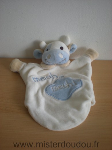 Doudou Vache Cmp Blanc bleu 