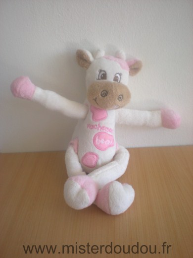 Doudou Vache Cmp Blanc rose 