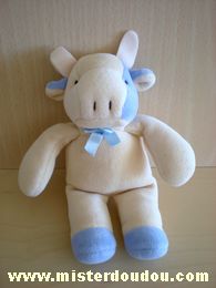 Doudou Vache Comptine Beige bleu 