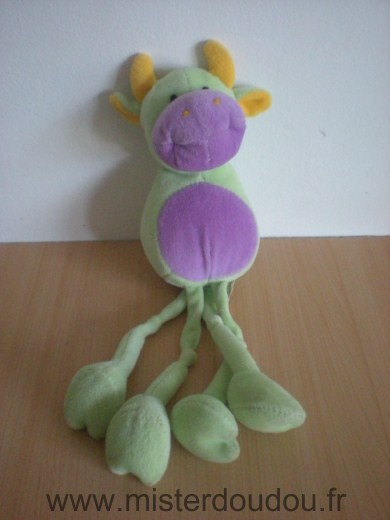 Doudou Vache Cp international Vert violet 