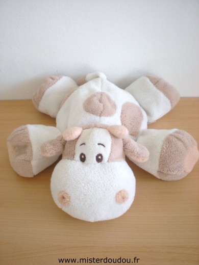 Doudou Vache Credit agricole Blanc taches beiges 