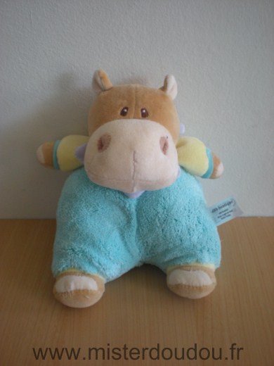 Doudou Vache Dbb boutique Bleu jaune 