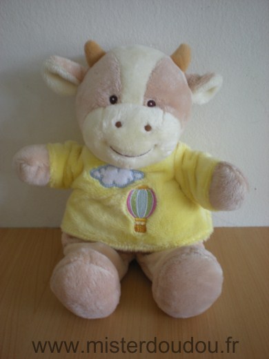 Doudou Vache Gipsy Beige tshirt jaune ballon nuage 