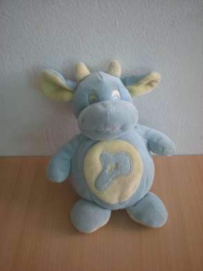 Doudou Vache Gipsy Bleu jaune 