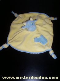 Doudou Vache Gipsy Jaune tête bleue 