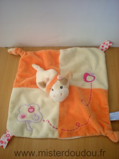 Doudou Vache Gipsy Orange ecru pomme 