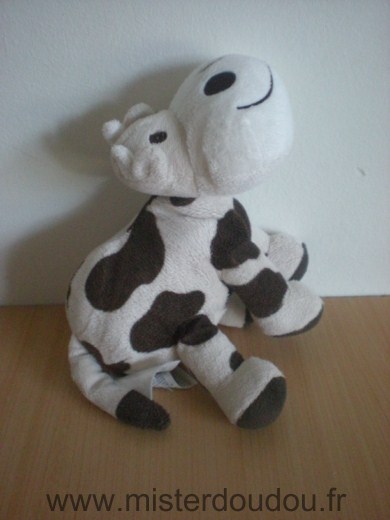 Doudou Vache H et m Blanc taches marron 