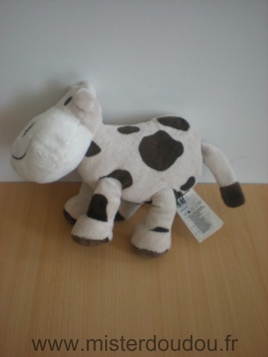 Doudou Vache H et m Ecru taches marron 