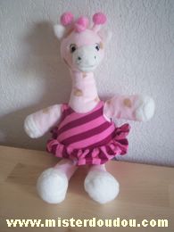 Doudou Vache H et m Rose Vache h&m avec robe rayée rose et violet