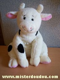 Doudou Vache Happy horse Blanc taches noires 