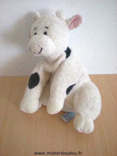 Doudou Vache Happy horse Blanc taches noires 