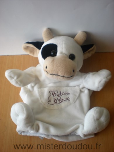 Doudou Vache Histoire d ours Blanc noir 