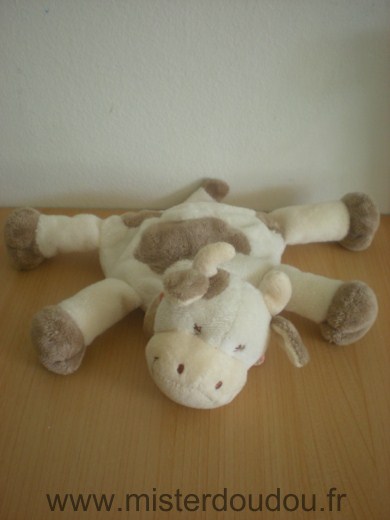 Doudou Vache Jollybaby Daist ecru taches marron 