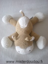 Doudou Vache Kiabi baby Marron beige en tissus éponge 