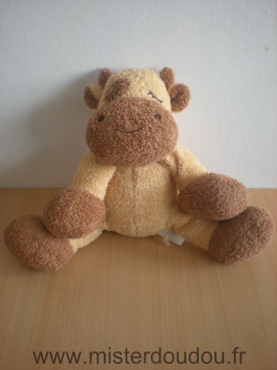 Doudou Vache Kiabi baby Marron en tissus eponge 