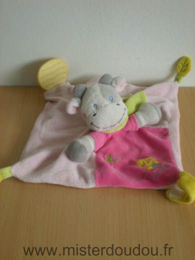 Doudou Vache Kiabi baby Rose oiseau jaune 