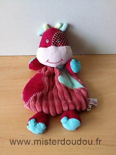 Doudou Vache Latitude Rose rouge bleu 