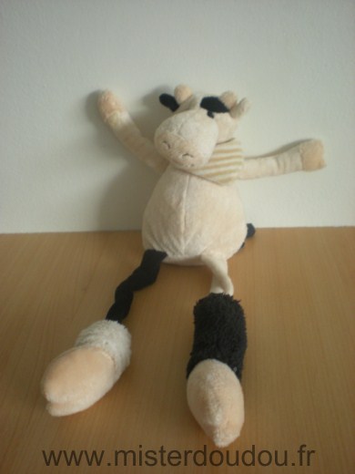 Doudou Vache Les petites marie Ecru noir 