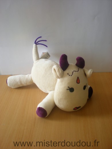 Doudou Vache Marese Blanc violet 