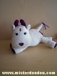 Doudou Vache Marese Blanc violet 