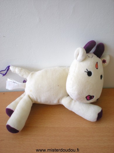 Doudou Vache Marese Blanc violet 