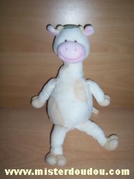 Doudou Vache - Marque non connue - Ecru beige rose 