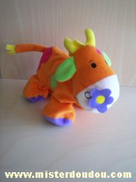 Doudou Vache - Marque non connue - Orange vert jaune violet 