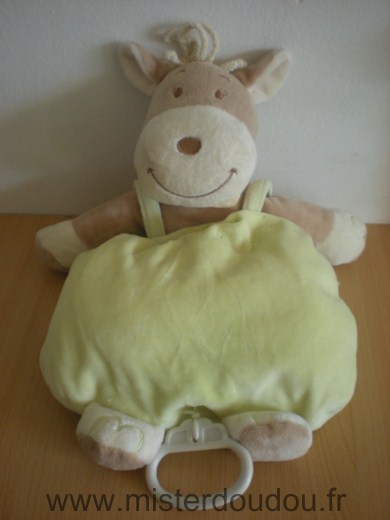 Doudou Vache Maxita Beige vert foulard rose 