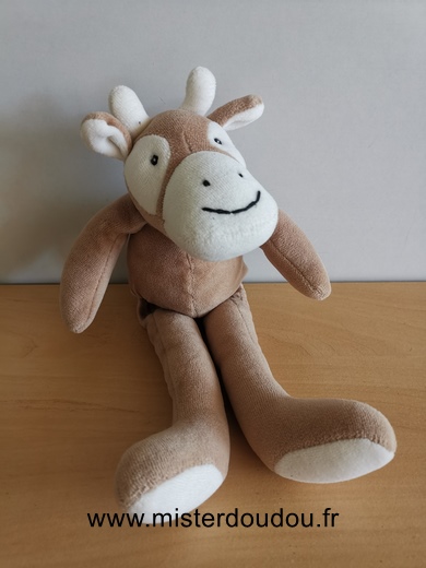 Doudou Vache Moulin roty Marron blanc 