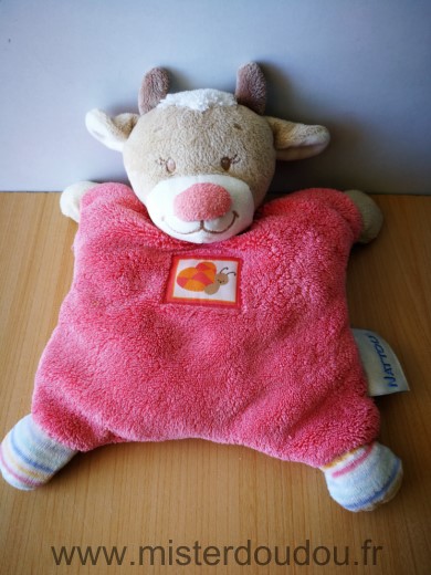 Doudou Vache Nattou Beige rose 