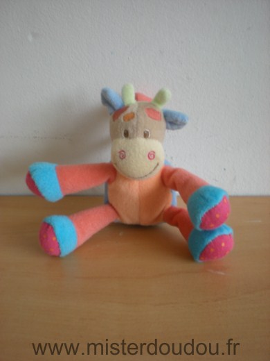 Doudou Vache Nattou Orange bleu 