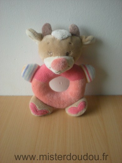 Doudou Vache Nattou Rose beige 