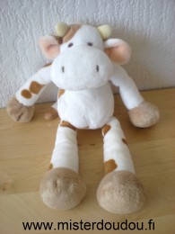 Doudou Vache Nicotoy Blanc taches marrons 