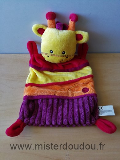 Doudou Vache Nicotoy Girage jaune rouge orange 