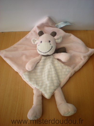 Doudou Vache Nicotoy Rose blanc 