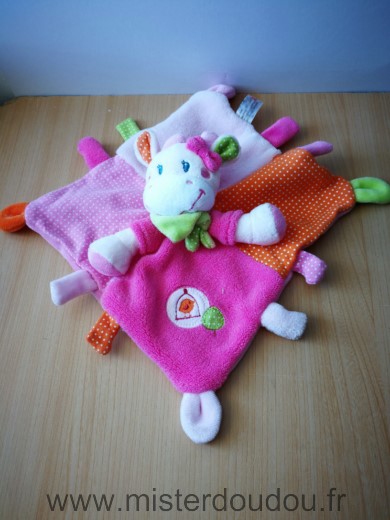 Doudou Vache Nicotoy Rose orange 