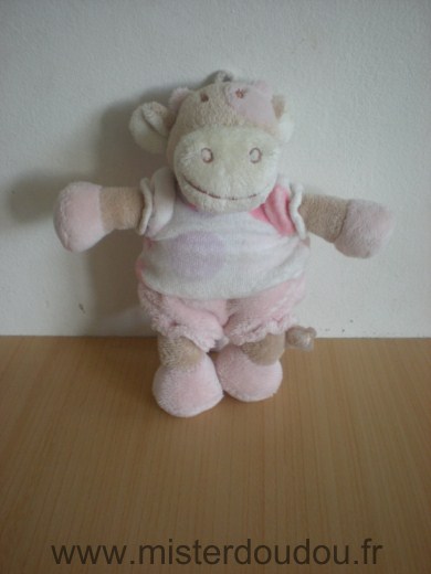 Doudou Vache Noukie s Beige rose 