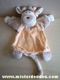 Doudou Vache Noukie s Beige rose saumon 