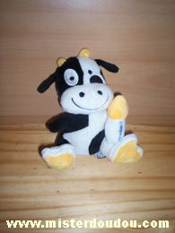 Doudou Vache Novalac Blanc noir Inscription 