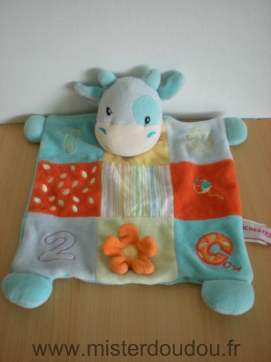 Doudou Vache Orchestra Bleu orange jaune  1 2 3 